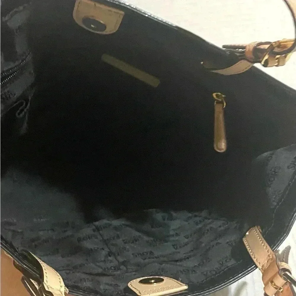 Michael Kors MK signature black  metallic tote handbag